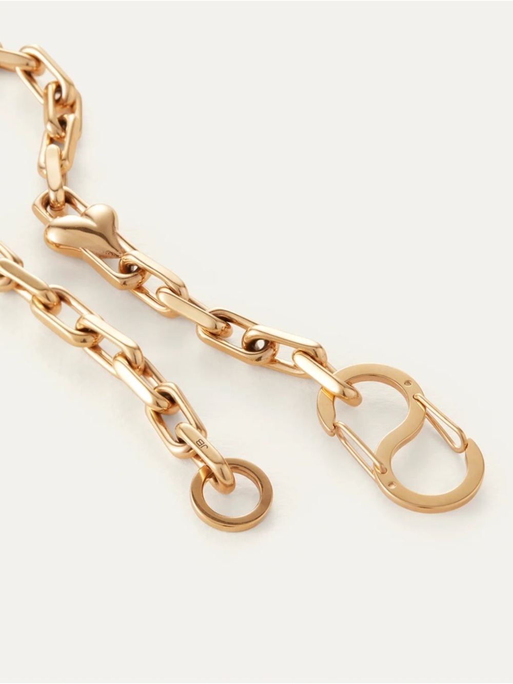 Jenny Bird Art Heart Chain Polished Gold Link Necklace NWT $198 - Picture 6 of 8